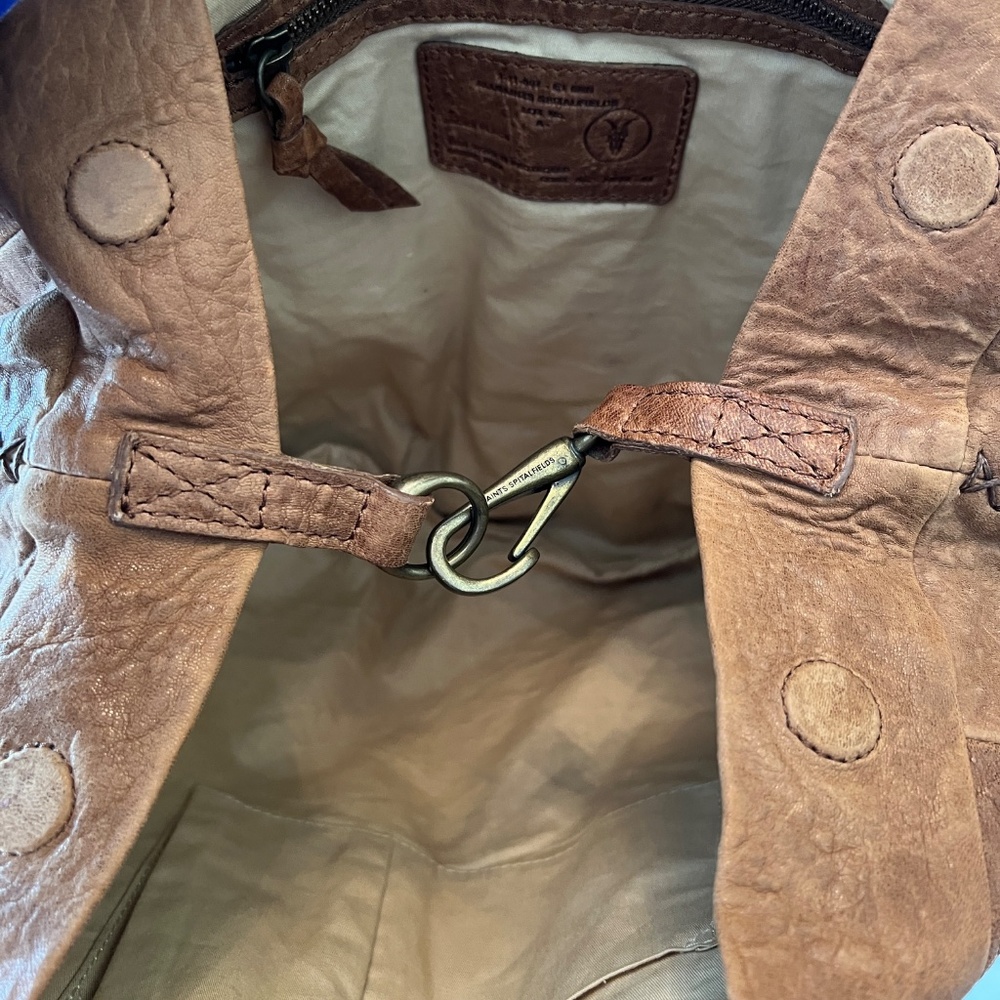 AllSaints Anatolian Washed Leather Hobo Shoulder Bag Brown Retail $298 - Picture 8 of 15